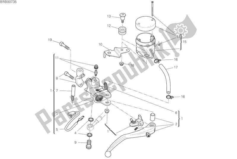 All parts for the Front Brake Pump of the Ducati Streetfighter V4 S Thailand 1103 2020